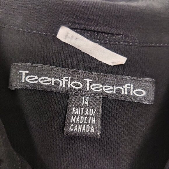 Teenflo Teenflo Girl's Button Down Shirt Blouse in Black Size 14 Goth Whimsigoth - Picture 3 of 6